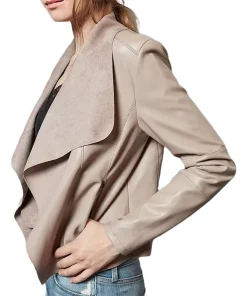 womens-open-front-khaki-faux-leather-jacket
