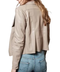 womens-open-front-khaki-faux-leather-jacket