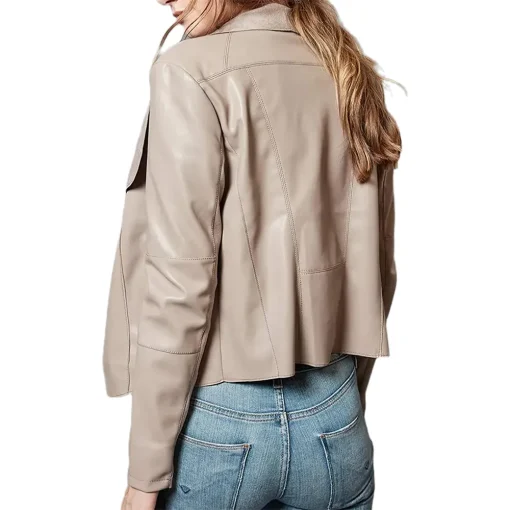 womens-open-front-khaki-faux-leather-jacket
