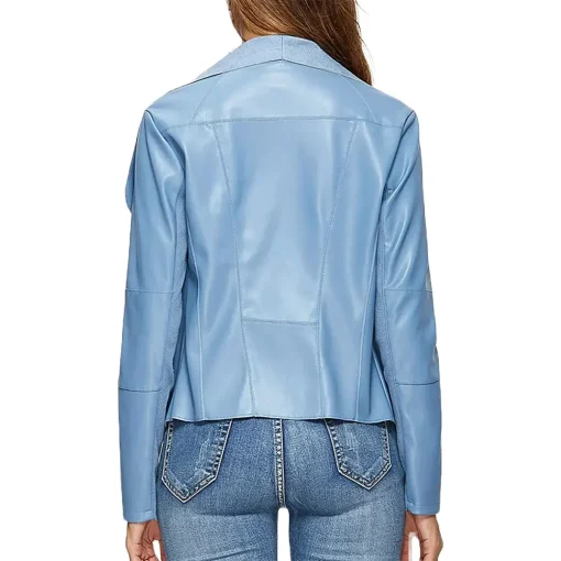 womens-open-front-light-blue-faux-leather-jacket