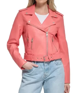 womens-pink-faux-leather-belted-motorcycle-jacket