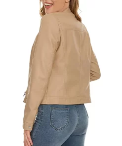 womens-snap-button-collar-khaki-faux-leather-jacket