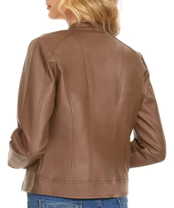 womens-stand-collar-brown-faux-leather-slim-fit-jacket