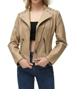womens-string-quilted-shoulder-khaki-faux-leather-jacket