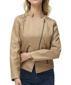 womens-string-quilted-shoulder-khaki-faux-leather-jacket