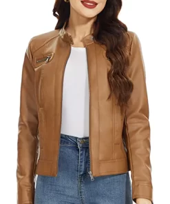 womens-zip-up-brown-faux-leather-slim-fit-jacket