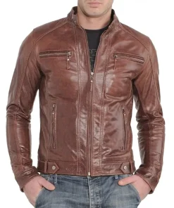 mens-slim-fit-cafe-racer-tan-faux-leather-jacket