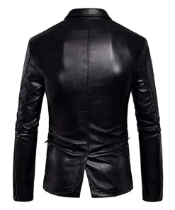 mens-slim-fit-elegant-black-faux-leather-blazer