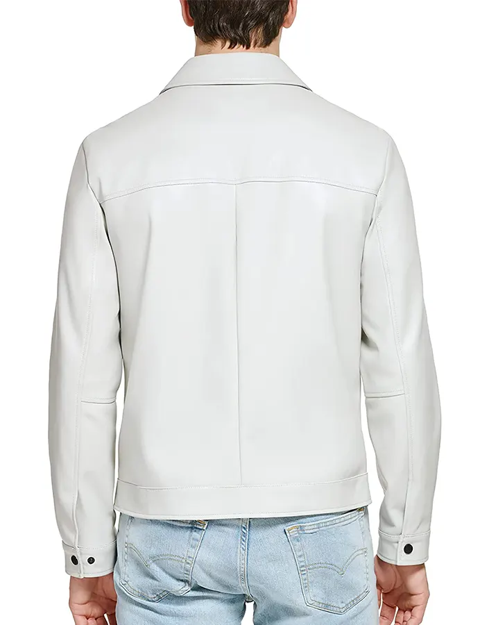 Men’s White Shirt Collar Faux Leather Jacket-6 mens-white-shirt-collar-faux-leather-jacket
