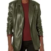 womens-oversized-green-faux-leather-blazer