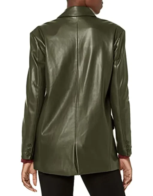 womens-oversized-green-faux-leather-blazer