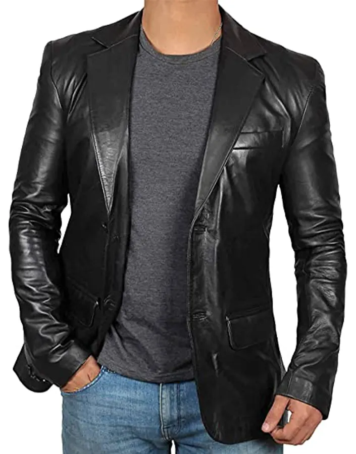 mens-black-faux-leather-blazer-1 mens-black-faux-leather-blazer