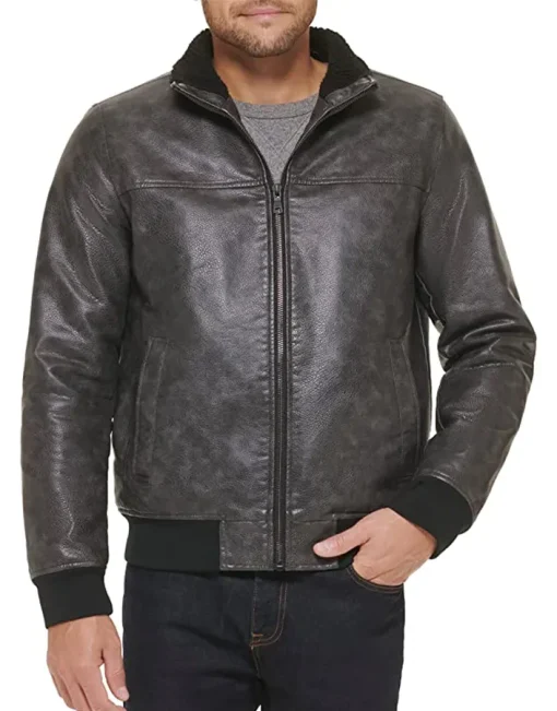 mens-black-faux-leather-bomber-jacket-with-sherpa-collar