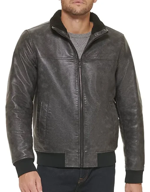 mens-black-faux-leather-bomber-jacket-with-sherpa-collar