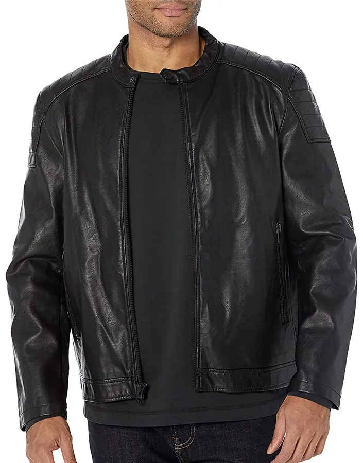 mens-black-faux-leather-padded-shoulder-jacket-1 mens-black-faux-leather-padded-shoulder-jacket