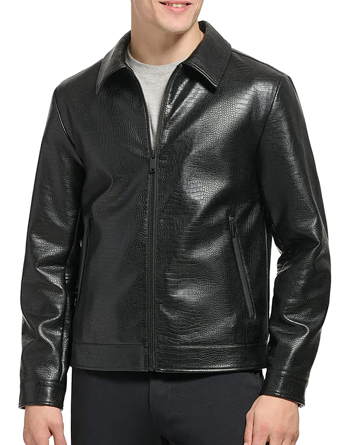 mens-black-shirt-collar-faux-leather-jacket-1 mens-black-shirt-collar-faux-leather-jacket