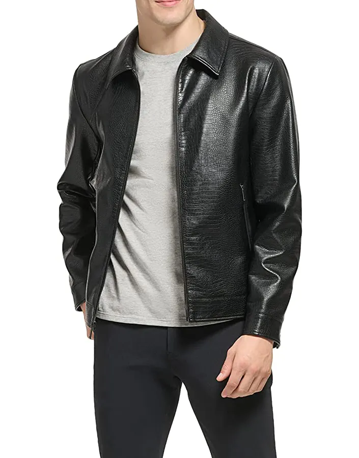 mens-black-shirt-collar-faux-leather-jacket-2 mens-black-shirt-collar-faux-leather-jacket