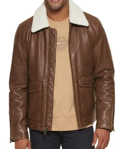 mens-brown-faux-leather-moto-jacket-with-sherpa-collar