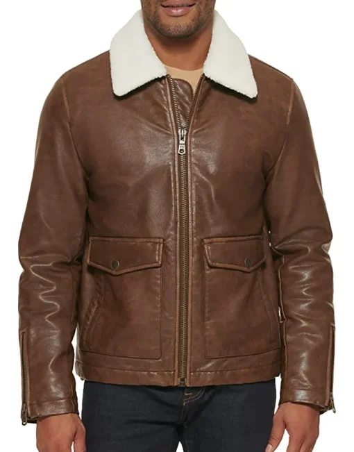 mens-brown-faux-leather-moto-jacket-with-sherpa-collar