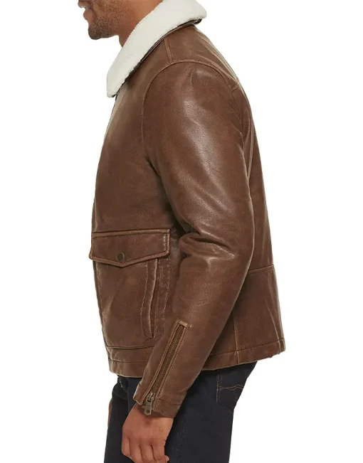 mens-brown-faux-leather-moto-jacket-with-sherpa-collar