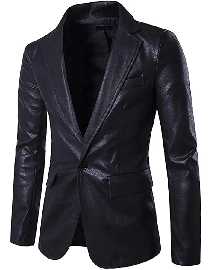 mens-casual-slim-fit-faux-leather-black-blazer-1 mens-casual-slim-fit-faux-leather-black-blazer