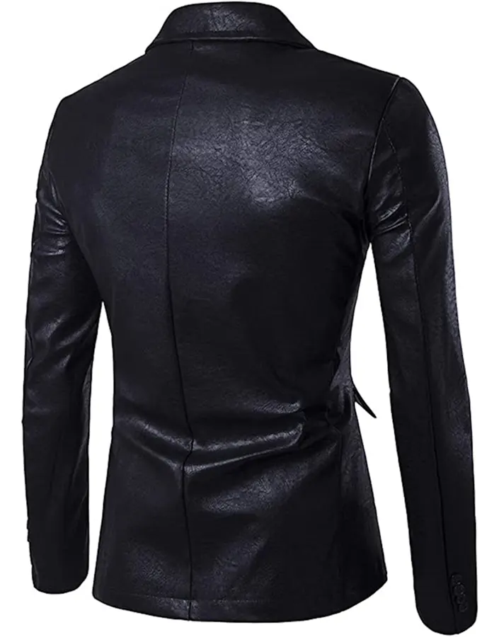 mens-casual-slim-fit-faux-leather-black-blazer-2 mens-casual-slim-fit-faux-leather-black-blazer