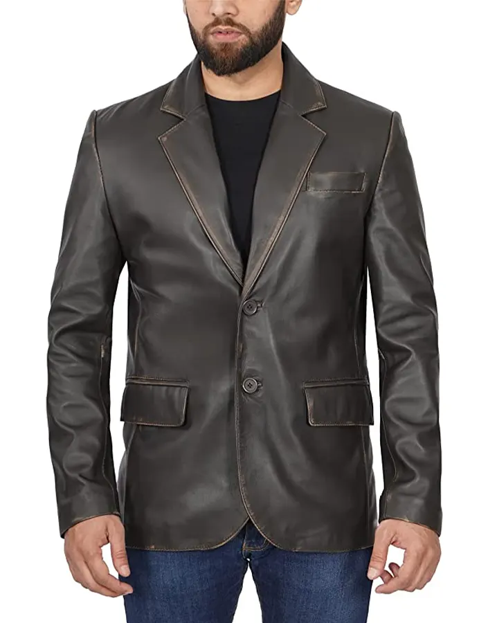 mens-chocolate-brown-faux-leather-blazer-1 mens-chocolate-brown-faux-leather-blazer