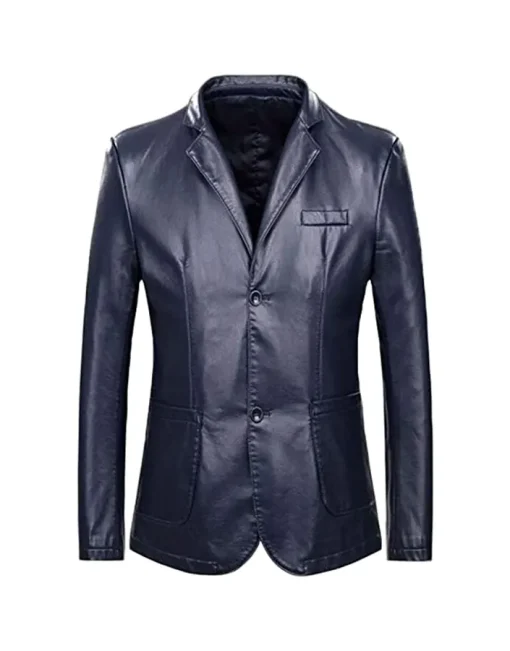 mens-classic-notch-lapel-collar-navy-blue-faux-leather-blazer