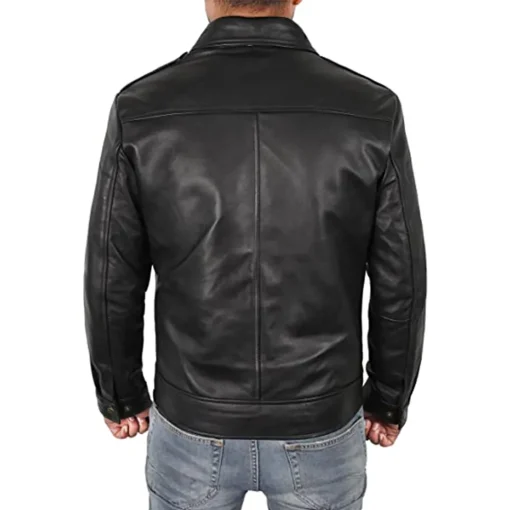 mens-classic-shirt-collar-black-faux-leather-jacket