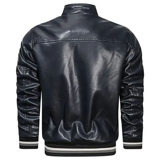 mens-faux-leather-black-bomber-jacket
