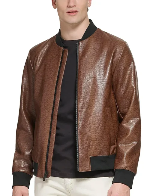mens-faux-leather-brown-varsity-bomber-jacket