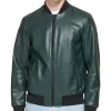 mens-faux-leather-dark-green-varsity-bomber-jacket