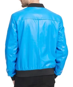 mens-faux-leather-electric-blue-bomber-jacket