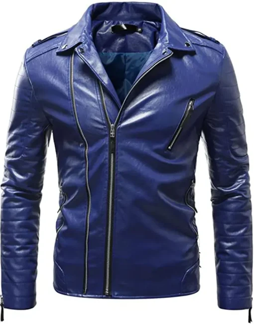 mens-lapel-collar-blue-faux-leather-slim-fit-jacket