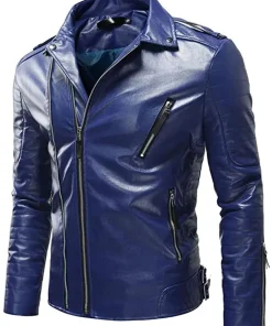 mens-lapel-collar-blue-faux-leather-slim-fit-jacket