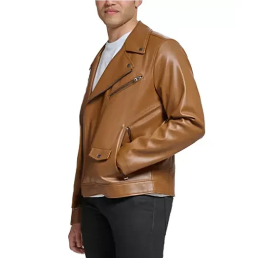 mens-lapel-collar-brown-faux-leather-motorcycle-jacket