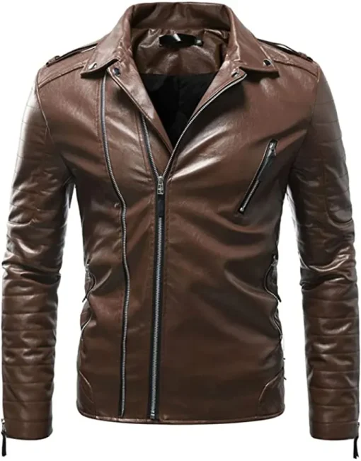 mens-lapel-collar-brown-faux-leather-slim-fit-jacket