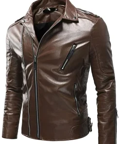 mens-lapel-collar-brown-faux-leather-slim-fit-jacket