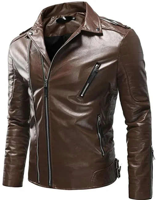 mens-lapel-collar-brown-faux-leather-slim-fit-jacket