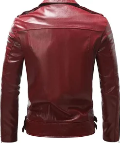 mens-lapel-collar-red-faux-leather-slim-fit-jacket