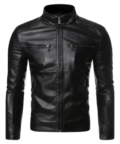 mens-padded-shoulder-black-faux-leather-jacket