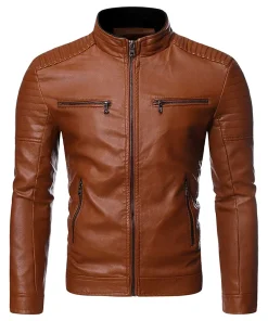 mens-padded-shoulder-brown-faux-leather-jacket