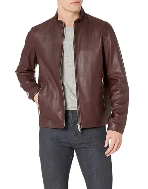 mens-regular-fit-brown-faux-leather-jacket