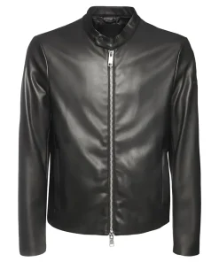 mens-shiny-black-faux-leather-jacket