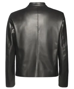 mens-shiny-black-faux-leather-jacket