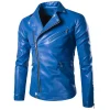 mens-side-zipper-blue-faux-leather-jacket