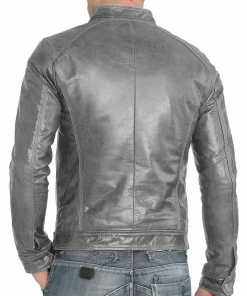 mens-slim-fit-cafe-racer-grey-faux-leather-jacket