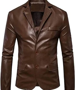 mens-slim-fit-elegant-brown-faux-leather-blazer
