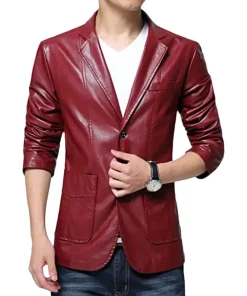 mens-slim-fit-faux-leather-blazer