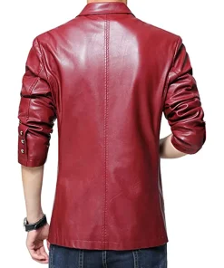mens-slim-fit-maroon-faux-leather-blazer